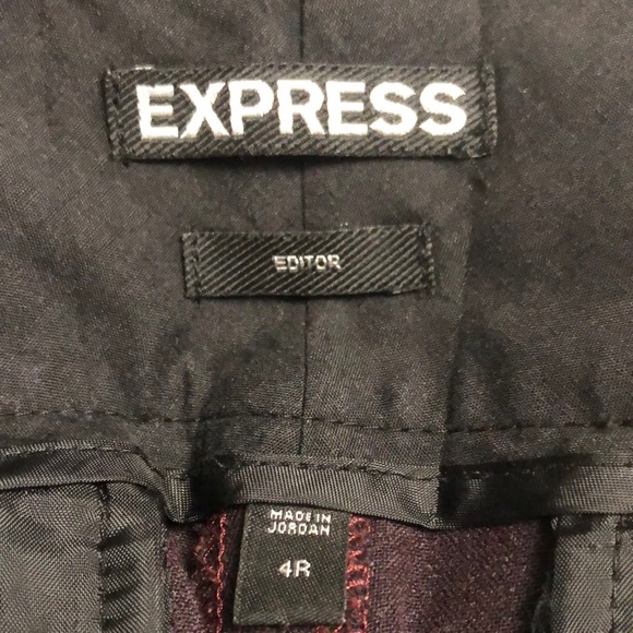 Express Dark Plum Editor Business Casual Bootcut Pants size 4R - Picture 5 of 11